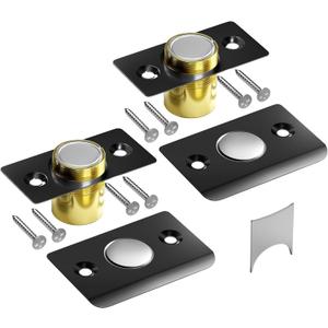 Silent Ball Catch, Adjustable Strong Magnet Door Catch Using Noise Free, Replacing Door Ball Catch, with Identical Installation Dimension(2 Pack, Black)
