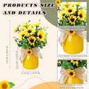 Nitial 2 Pcs Artificial Fake Flowers in Vase Decorations Sunflower Table Centerpiece Decoration Summer-Sunflowers in Vase Cute Artificial Plant Decor for Summer Farmhouse Home Office Party Gift