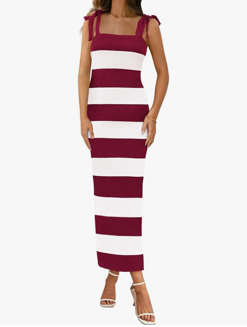 BTFBM Casual Spring Dresses for Women 2025 Sleeveless Spaghetti Strap Striped Maxi Dress Party Beach Long Dress XXL