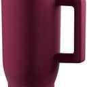 Barpertik 40 oz Tumbler with Flip Straw&LeakProof Lid|Built-in Straw&Handle|Stainless Steel&Rubber Base|Water Bottle Insulated Cup Travel Mug|BPA Free|Cranberry