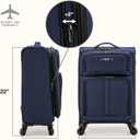 U.S. Traveler Anzio Softside Expandable Luggage with Spinner Wheels, Navy, 22-Inch Carry-on