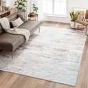 Dripex Modern Abstract Collection Indoor Area Rug, Washable 6.5'x8.2' Rug Soft Fluffy Area Rugs for Living Room Kid Rooms Kitchen, Durable Bedroom Carpet Non-Skid Backing Throw Rugs for Home, Coral Pink