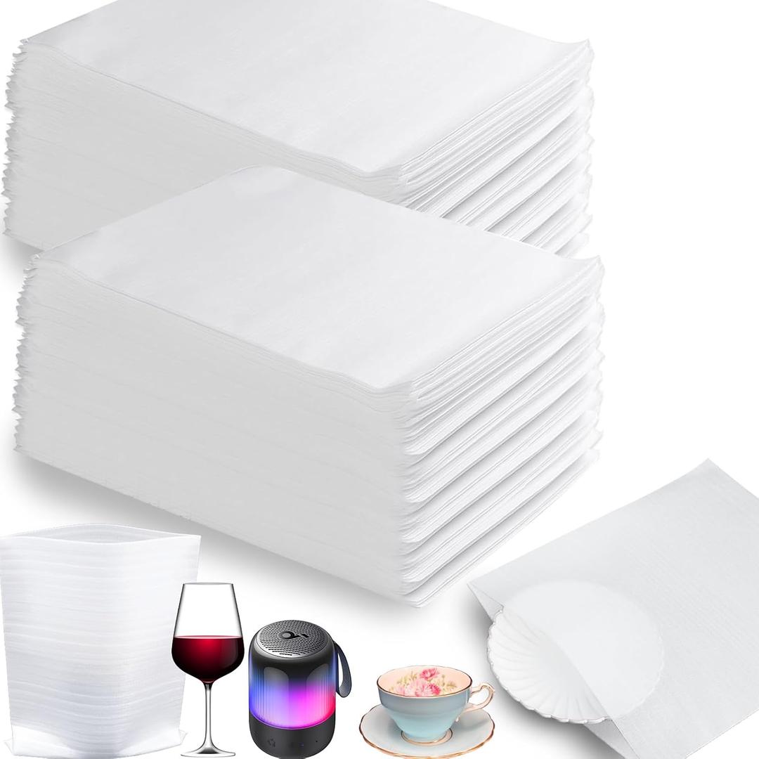 100 Pack Foam Pouches, Cushion Foam Wrap Pouches for Moving and Storing, 10"x12" Foam Wrap Pouches Protect Fragile Items, Protect Mug, Glasses, China, and Dishes, Packing supplies