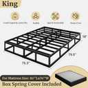 Awesofurni King Box Spring, 10 Inch High Profile King Size Box Spring Only, Black 3000 lbs Heavy Duty Metal Frame Mattress Foundation with Fabric Cover, Easy Assembly-Noise Free