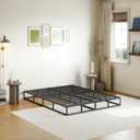 6 Inch Low Profile Full Box Spring, Metal Full Mattress Foundation and Fabric Cover Set, Easy Assembly, Noise Free, Non Slip