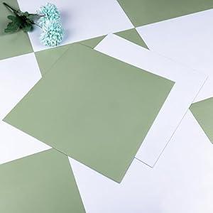 Alow 20pcs Peel and Stick Floor Tile Waterproof, Light Green Vinyl Flooring Easy to use, Peel and Stick Flooring Suit for Bathroom, Kitchen, Toilet(12inX12in)