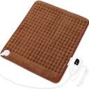Deepsoon Heating Pad,Electric Heating Pads for Back,Neck,Moist Heating Pad for Abdomen Shoulder Knee Legs,Dry/Moist Heat&Auto Shut Off,Mother's Day Birthday for Men and Women,Brown,24x20 Inch