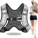 ZUETK Weighted Vest, 12lb Weight Vest with Reflective Stripe, Weighted Vest for Men Women Workout Equipment for Strength Training, Running, Jogging, Fitness, Weight Loss (PU-Silver)