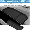 Behind The Screen Storage Box for Hyundai Santa Fe 2024 2025 Center Console Organizer Dashboard Storage Box Fit 12.3-inch Screen Interior Accessories