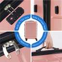OLIXIS 20 Inch Carry-On Luggage, Hardside Suitcase with Spinner Wheels, Lightweight ABS Hard Shell Travel Luggage, TSA Approved Lock, Expandable Small Suitcase for Business & TravelPink