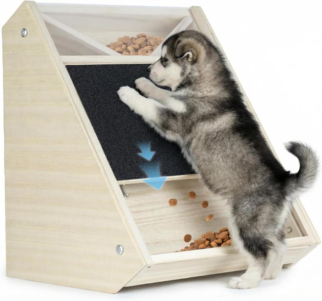 Dog Nail Scratch Board with Treat: Wooden Dog Nail File Board with Replaceable Sandpaper, Quiet Dog Nail Trimmer Alternative for Stress-Free Nail Care