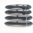 New Set Glossy Black Sport Door Handle Cover Trim Fit for Jeep Cherokee Compass Dodge Dart Chrysler 200 (Glossy Black, with 2 Keyless Holes)