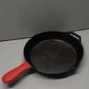 Lodge 12 Inch Cast Iron Skillet with Red Silicone Hot Handle Holder  Pre-Seasoned Frying Pan for Stove, Oven, Grill & Campfire  Made in the USA  Durable, Nonstick Cast Iron Cookware  Black