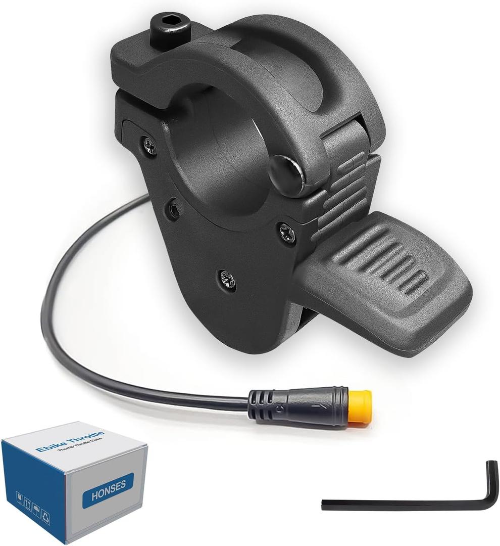 HUSETOO Electric Throttle 300X Thumb Throttle for 7/8inch 22mm Left and Right Handlebars 12v 24v 36v 48v 60v 72v Electric E-Bikes (M8 Waterproof Plug)