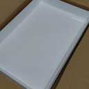 US Acrylic White Plastic Serving Trays (Set of 4) 15 x 10 | Large Unbreakable Reusable Rectangular Party Platters | Serve Appetizers, Fruit, Veggies, & Desserts | BPA-Free & Made in USA