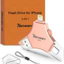 USB 3.0 Flash Drive for iPhone 256GB: MFi Certified 3in1 External Memory Photo Keeper Storage Stick for Picture/Video/Data Saver/Backup High Speed Thumb/Jump/Hard Drive for iPad/Android/PC -Rose Gold