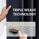 Room Divider Curtains, Blackout Ceiling Track Curtains with Hook, Extra Wide Theater Curtain for Living Room (1Panel, Navy, W8.3ft x H7ft)