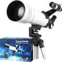 70mm Telescope for Kids & Beginners, 43-138cm Height Adjustable Tripod, Portable Travel Telescope with Coated Glass Eye Piece, for Moon, Planets & Stargazing