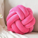 VBGYA Round Knot Plush Cushion, 11 Inch Decorative Throw Pillows for Bedroom, Sofa, Couch  Modern Designs in Hot Pink