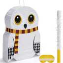 New Small Owl Pinatas Bundle with a Blindfold (16.5 x 13 x 4 Inches), Perfect for Birthday Parties, Forest Animal Theme, Wizard Theme Parties