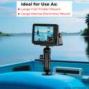VAZESWIN 2.25" Ball Large Aluminum Alloy Fish Finder Mount with D Size Rectangular Plate & Round Base, 8.44" Medium Arm Marine Electronic Mount Compatible with Garmin, Lowrance, Humminbird and More