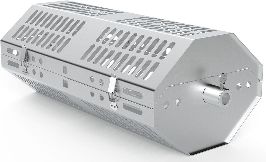 "WEBROIL Stainless Steel Rotating Grill Basket for Hexagon 1/2'', Square 5/16'' and 3/8'', Hexagon 3/8'' Spit Rods,Upgraded Rotoq 360 Rotisserie Wing/Fries Basket Rotisserie Chicken Cooking Accessories"