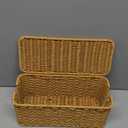 YECAYE Handwoven Rattan Style Cable Management Box, Decorative Storage Cord Organizer Box for Power Strips & Cords, Cord Hider for Home, Kids & Pet Safety, DIY-Friendly Cord Management