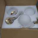 3 Lights Vintage Bathroom Vanity Light Fixtures Over Mirror, Brushed Gold Vanity Lights For Bathroom With Milk White Glass Globe Shade, Wall lights For Bedroom, Hallway, Dressing Table,Includ G9 Bulbs