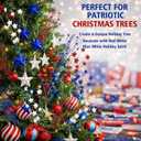 Sureio 18 Pcs 17 Inch Patriotic Red White Blue Picks and Sprays Glitter Floral Picks for 4th of July Decoration 250th Independence Day Memorial Day Home Office Vase Filler Table Centerpieces Decor