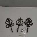 Vintage Decorative Cast Iron Wall Hooks  Set of 3 Heavy Duty Vintage Hooks for Hanging Coats, Towels, Keys & Bags  Antique French Country Farmhouse Decor  Rust Resistant with Easy Mounting Kit