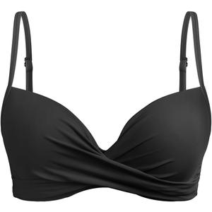 Aqua Eve Women Underwire Bikini Top Only - 2025 Push Up Swim Top Padded Bra Swimsuit (Medium, Black)