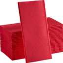 Red Paper Napkins | Linen Feel Guest Disposable Cloth Like Dinner Napkins | Hand Towels | Soft, Absorbent, Paper Hand Napkins for Kitchen, Bathroom, Parties, Weddings, Dinners | 50 Pack