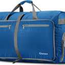 Gonex 60L Packable Travel Duffle Bag Foldable Duffel Bags for Luggage Gym Sports Camping Travelling Cycling Storage Shopping Water & Tear Resistant Deep Blue