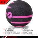 JFIT Dual Texture Medicine Ball – Weighted Exercise Ball for Strength, Core & Functional Fitness Training 4 LB