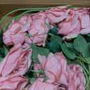 Serwalin 20PCS Artificial Roses, 4'' Big Flower Head, Dusty Pink Velvet Long Stem Roses, Silk Fake Roses Bouquet for Wedding Home Decor and Table Centerpiece