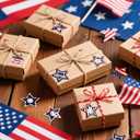 500pcs American Flag Star Stickers, 8 Designs Independence Day Patriotic Stickers 4th of July Labels Red White and Blue Star Decals for Memorial Veterans Day Gift Crafts Party Favors Decor