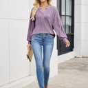 Edelqual Women's Sweater V Neck Long Sleeve Tops Winter Pullover Casual Fall Outfits Fashion Trendy Clothes Christmas (M)