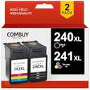 COMBUY Remanufactured Ink Cartridge Replacement for Canon 240XL 241XL PG-240XL CL-241XL 240 XL 241 XL Ink for Pixma MG3620 TS5120 MG2120 MG3520 MX452 MX512 Printer (1 Black, 1 Tri-Color)