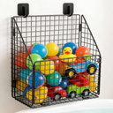 Greentainer Bath Toy Storage Organizer, Large Foldable Bathtub Toy Holder with Drainage, No Drill Adhesive Wall Mounted Rustproof Metal Wire Basket for Bathroom Tub & Shower Toys