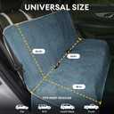 FUNNY FUZZY Dog Car Seat Cover for Back Seat, Back Seat Pet Cover for Dogs Waterproof, Scratchproof Dog Backseat Cover, Non-Slip Bench Car Seat Protector, Universal Fit Most Cars, SUVs, Trucks, Blue