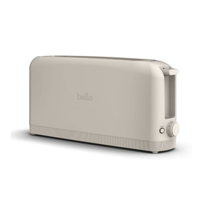 bella 2 Slice Slim Toaster, Fitsanywhere™ Kitchenware, 6 Setting Shade Control with Reheat & Cancel Buttons, Fits sourdough, 10” Long Slot, Anti Jam & Auto Shutoff, 900 Watt, Oatmilk