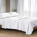 Ashton Sheets 100% Egyptian Cotton Sheets King Size - 4 PC 1500 High Thread Count Sheets King White, Silky Soft, Cooling, Sateen Weave, Luxury Hotel Collection Bedding, 17" Deep Pocket Bedsheet