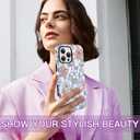 Compatible for iPhone 16 Pro Case, Aesthetic White Flowers Case Compatible with MagSafe, Dual Layer Shockproof Protective Cover for Girls Womens