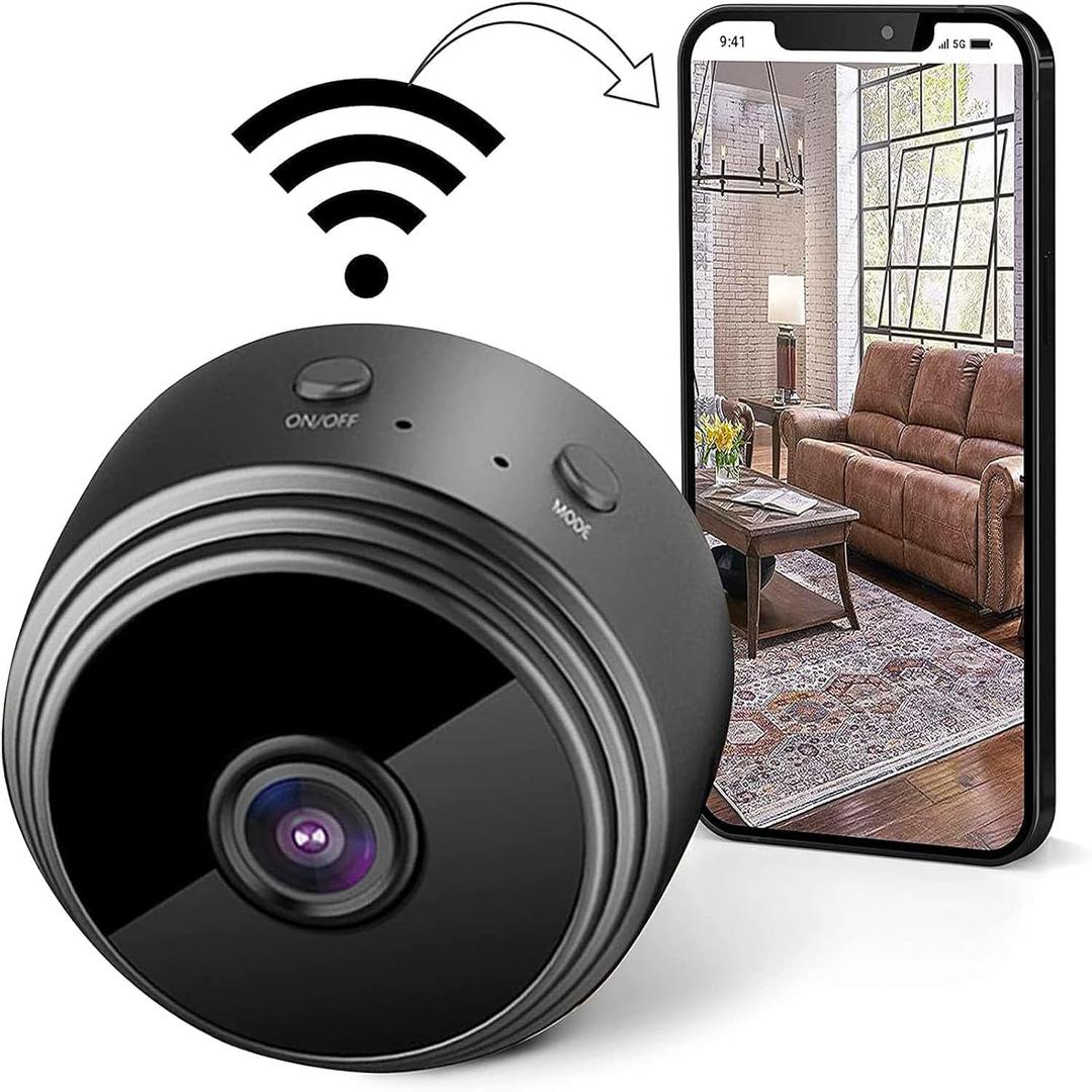 Mini Camera Wireless Indoor Camera, Smart WiFi Camera Home Surveillance Cameras with Night Vision HD 1080p Monitor, Built in Battery Network Camera for Home Security Micro Cam