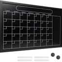 Excello Global Products Magnetic Calendar Chalkboard Large 20"x30" Black Board Weekly Monthly Format Reminder Note Section Office School Planner Erasable Wall Mounted