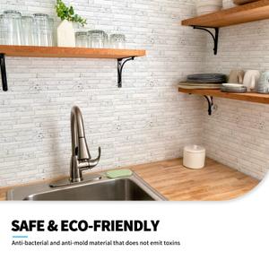Art3d Peel and Stick Brick Kitchen Backsplash Self-Adhesive Wall Tile Stone Design, 10 Sheets, 30 * 30cm (A17020P10)