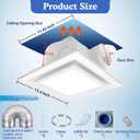 Bathroom Exhaust Fan with Light, 13.4" Panel Ultra Quiet Ventilation Fan