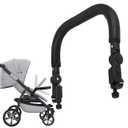 Universal Baby Stroller Bumper Bar Replacement Adjustable Detachable Pu Leather Handrail Crossbar Compatible with 98 Strollers 15.3 Inch