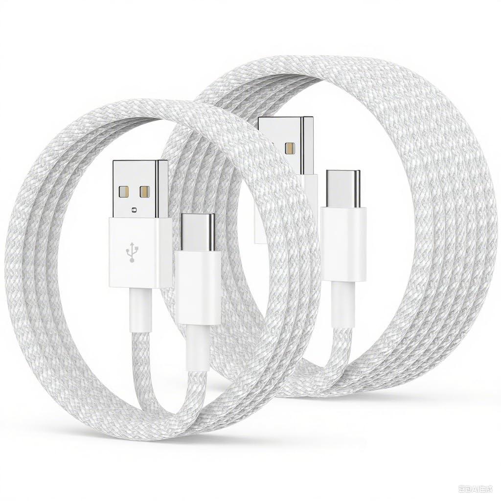Car Carplay Cable for iPhone 17 16 15 Pro Max, 2Pack [6FT+10FT] Long USB A to USB C Cable Fast Charging, USBC Charger Cord Braided for iPhone 17/16/15 Pro Max/Pro/Air/Plus for iPad Pro 12.9/11 (White)