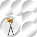 50 Pieces Silver Paper Placemats Round Disposable Glitter Table Mats Mirror Foil Decorative Place Mats for Wedding Holiday Party Christmas Dining Table Decor